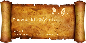 Medveczki Génia névjegykártya